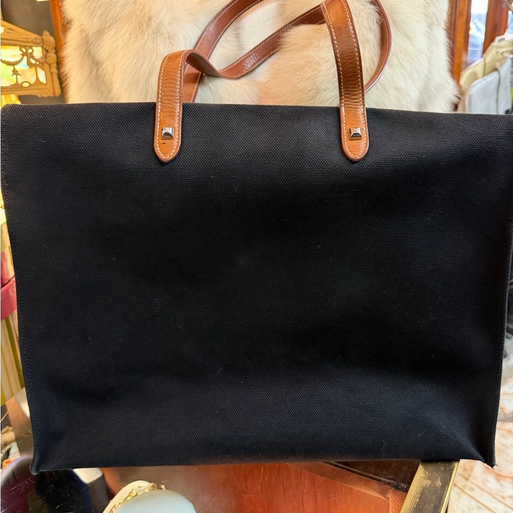 Hermes Black Tote with Tan Handles - Picture 7 of 12